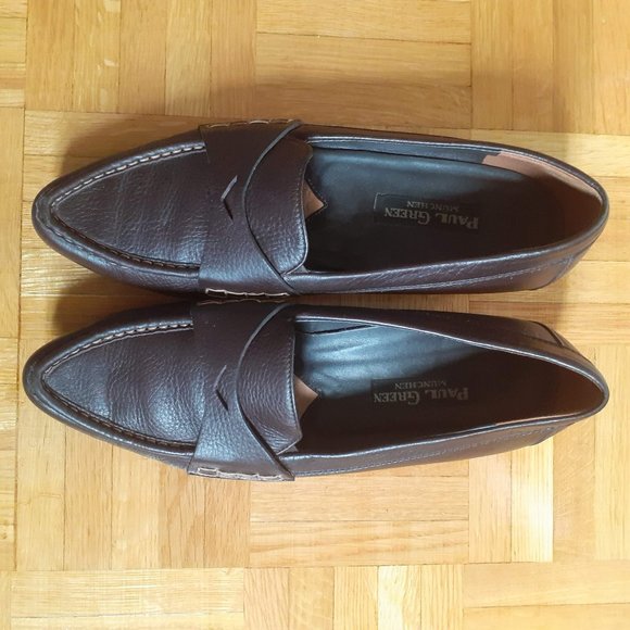 Made in Austria, PAUL GREEN Leather in & out Toffee Brown Penny Loafer 8us/5.5uk - Picture 2 of 4